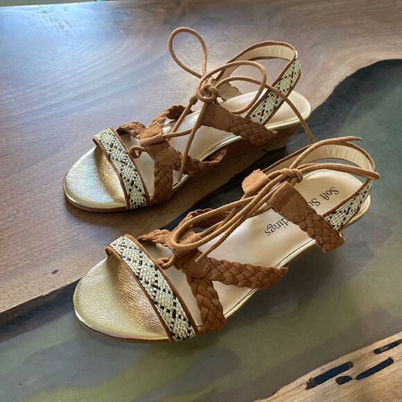 SOFT Surroundings Myra Braided Strap Sandals NWT - Picture 1 of 8